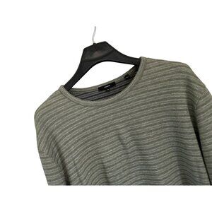 VINCE Sweatshirt Crewneck Sweater Sage Green Stripes Soft Cotton Blend Size 2XL